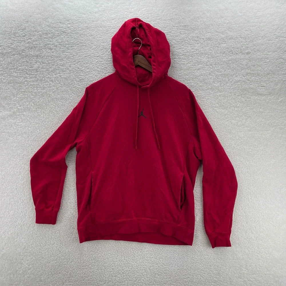 Jordan Hoodie Mens L Red Sweatshirt Jumpman Basketball Sports Gym Athleisure